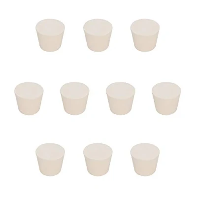 Abbildung von stonylab Vollgummi Stopper, 10 Stück 7# 28mm x 37mm 30mm Weiß Keilförmig Labor Dichtung Gummistopper