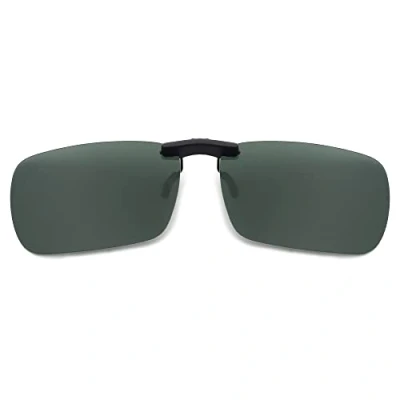 Abbildung von JM Randlose Rechteck Clip auf Sonnenbrille Leichte Polarisierte Brillen Männer Frauen Polarisiert Grün