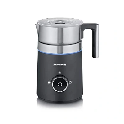 Abbildung von SEVERIN SPUMA 500 Induktions Milchaufschäumer, elektrischer Milchaufschäumer ohne Anbrennen, spülmaschinengeeigneter Milchschäumer, Edelstahl gebürstet/schwarz matt, SM 3585