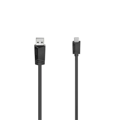 Abbildung von Hama USB C Kabel 0,75 m (Ladekabel A auf C, Typ Datenübertragung 480 Mbit/s, Datenkabel für PC, Laptop, Tablet, Handy, Game Controller etc., schlankes Steckergehäuse) schwarz