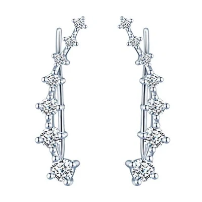 Abbildung von Yumilok Damen Knorpel Schmuck Ohrklemme Ohrring Ohrstecker Ohrclip Piercing 925er Sterling Silber mit Kristall für Mädchen