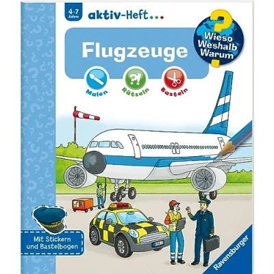 Abbildung von Wieso? Weshalb? Warum? aktiv Heft: Flugzeuge: Malen Rätseln Basteln. Mit Stickern und Bastelbogen (aktiv Heft Heft)