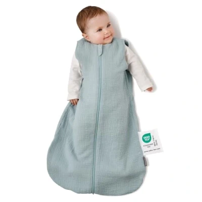 Abbildung von LaLoona Sommerschlafsack Mull, ärmellos Leichter Baby Schlafsack ohne Ärmel für Sommer und Frühling, 0.5 TOG, 100% Baumwolle, ÖkoTex Standard 100 Mint 110 cm