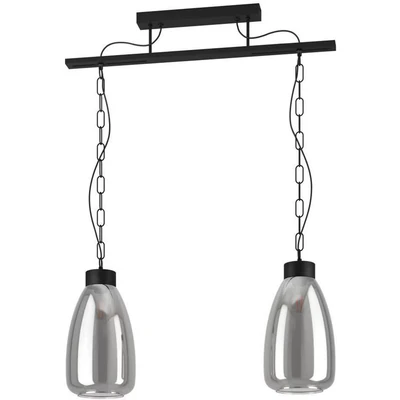 Abbildung von Eglo 43395 Rauchglas Hängeleuchte BRICKFIELD schwarz transparent L:77 B:20 H:108,5cm dimmbar