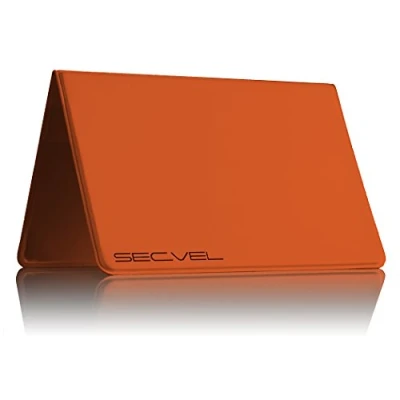 Abbildung von Patentierte Schutzhülle für 6 Karten RFID NFC &amp; Magnetfeld Blocker Kartenschutz Kreditkarte, EC Karte, Personalausweis 100% Datenschutz geprüft von CTC/advanced (member of RW TÜV Group) Orange