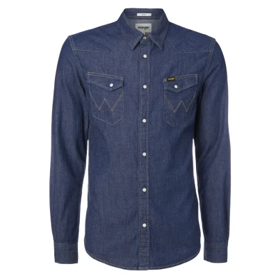 Abbildung von Wrangler LS Western Hemd, Herren, Größe: Large, Dark stone