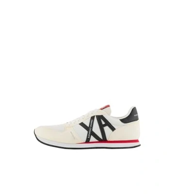 Abbildung von Armani Exchange Herren Rio Side Logo Sneaker, Op. White + Black, 40.5 EU