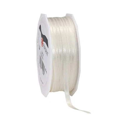 Abbildung von PRÄSENT C.E. Pattberg Satin Elfenbein, 50 m Satinband zum Einpacken von Geschenken, 6 mm Breite, Geschenkband Dekorieren &amp; Basteln, Dekoband, Anlass