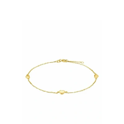 Abbildung von amor Unisex HERZ Fußkettchen, Größe: 23, Gold