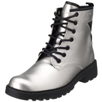 Abbildung von Geox J Casey Girl Ankle Boot, DK Silver/Black, 39 EU
