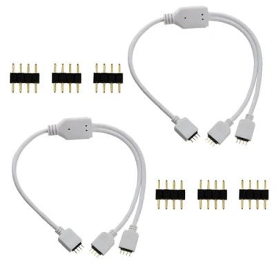 Abbildung von CESFONJER 1 zu 2 LED Verteiler Verbinder Kabel, 4 Pin Splitter, für 4pin Strips SMD 5050 3528 2835 Streifen Connector, Zubehör (2Stück/Packung)