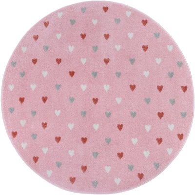 Abbildung von HANSE Home Kinderteppich »Adventures Little Hearts«, rund, 7 mm Höhe, Spielteppich, fest, Kinderzimmer, Kurzflor, Spielunterlage