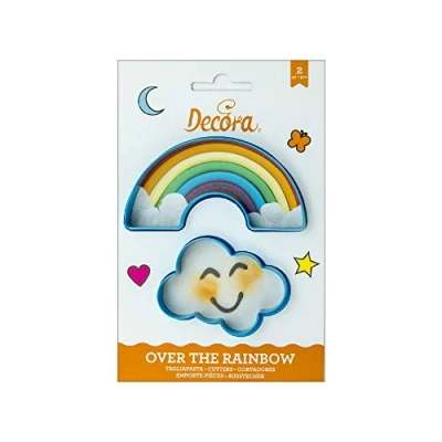 Abbildung von DECORA 0255077 AUSSTECHER AUS Kunststoff Regenbogen UND Wolke 2 TLG, Sortiert