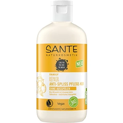 Abbildung von SANTE Naturkosmetik Haarkur für strapaziertes und geschädigtes Haar, Ohne Ausspülen, Anti Spliss, Vegane Formel mit Bio Olivenöl Erbsenprotein, Repair Spliss Pflege Kur, 1 x 200 ml