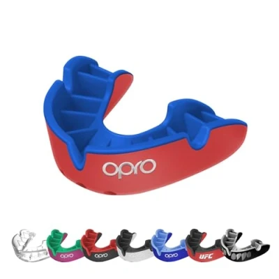Abbildung von OPRO Mundschutz Silber Level Zahnschutz für Boxen, Kampfsport, MMA, Erwachsene &amp; Kinder Selbstanpassende Schiene Hockey, Kickboxen, Rugby Essenzielle Passform Mit zahnärztlicher Garantie