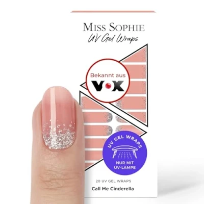 Abbildung von Original Miss Sophie UV Gel Nagelfolien I 20 ultra dünne Nagellack Streifen Call Me Cinderella Hält auf Natur sowie lackierten, Acryl , &amp; Shellac Nägeln