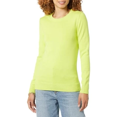 Abbildung von Amazon Essentials Damen Pullover Mit Rundhalsausschnitt Aus 100 % Baumwolle (Erhältlich In Übergröße), Lindgrün, M