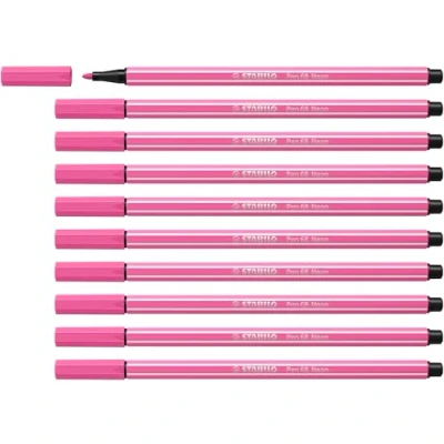 Abbildung von Premium Filzstift STABILO Pen 68 10er Pack neonpink