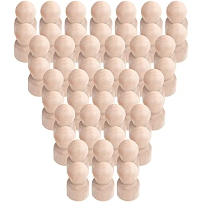 Abbildung von Belle Vous 50er Pack Natürliche Kleine Figuren Holzfiguren zum Bemalen 2,5 x 1,5cm Deko für DIY Kunst &amp; Handwerk und Malerei Spielfiguren Holz Dekoration Basteln