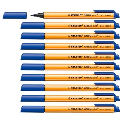 Abbildung von Umweltfreundlicher Filzschreiber STABILO GREENpoint 10er Pack blau