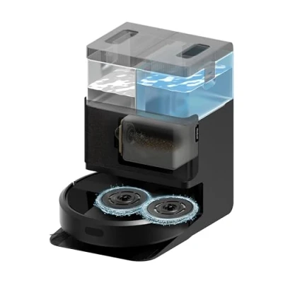 Abbildung von iRobot Roomba Plus 405 Combo Robot + AutoWash Dock Saugroboter mit Wischfunktion Clearview LiDAR 7000Pa DualClean Wischpads SmartScrub Teppicherkennung 75 Tage Entleerung Schwarz