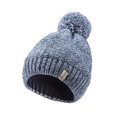 Abbildung von Sterntaler Strickmütze aus Multicolor Garn Unisex Bommelmütze mit tollem Strickmuster Kindermütze Futter wärmendem Microfleece Wintermütze Marine, 55