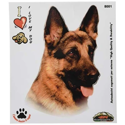Abbildung von 4R Quattroerre.it 8001 Sticker Aufkleber Hund Deutscher Schäferhund, 13.5 x 16 cm