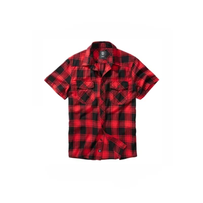 Abbildung von Brandit Checkshirthalfsleeve Hemd, Herren, Größe: Small, Redblackwhite