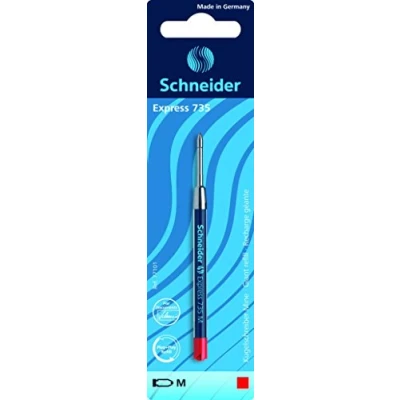 Abbildung von Schneider Schreibgeräte Kugelschreibermine Express 735, dokumentenecht, M, rot, 1er Blisterkarte