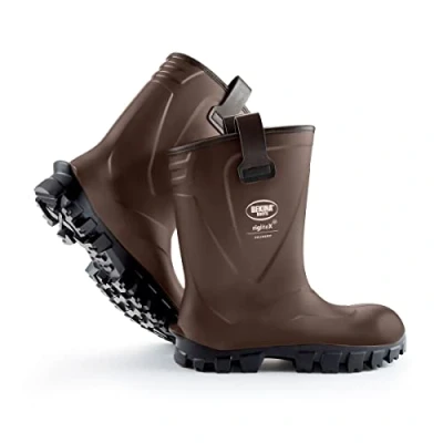 Abbildung von Riglite X Halbhohe leichte Sicherheitsstiefel für Herren und Damen mit Stahlkappe Stahlsohle, rutschfeste Arbeitsstiefel Landwirtschaft Industrie, isolierend, ölbeständig, braun, EU 45