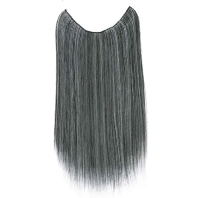 Abbildung von CAISHA 50cm 1 Tresse Extension mit Gummiband Extensions Haarverlängerung Haarteil Glatt Grau Mix E110