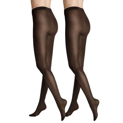 Abbildung von Hudson Damen Simply 40 2 Pack semi Blickdicht matt Strumpfhose, 55 DEN, Dunkelbraun 0771, 42/44 (2er Pack)