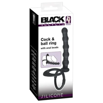 Abbildung von Penis /Hodenring „Cock &amp; ball ring“ mit Analdildo