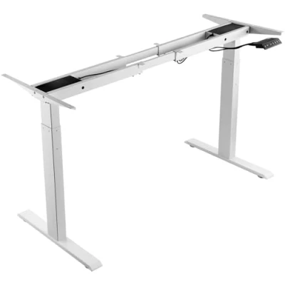 Abbildung von VEVOR Schreibtisch Gestell mit Doppelmotor, einstellbare Höhe 70 117 cm und Länge 110 178 cm, elektrisch verstellbares Tischgestell, ergonomische DIY Arbeitsplatzbasis (nur weißer Rahmen)