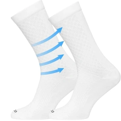 Abbildung von TODO Aero Fahrradsocken Herren und Damen Weiß Atmungsaktive Serpente Radsocken Aero. Elastisch Rennrad Socken (Serpente BA 39 42)