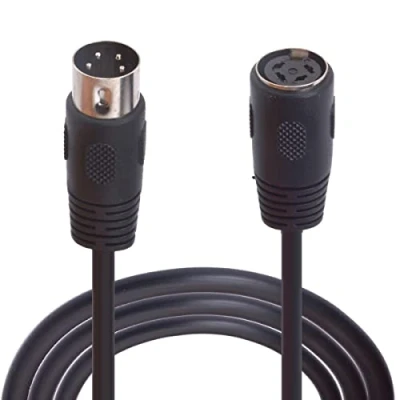 Abbildung von 4 poliges DIN Verbindungskabel, Stecker auf Buchse, Verlängerungsstecker, Netzteilkabel für Audio digitale Geräte (1 Meter)