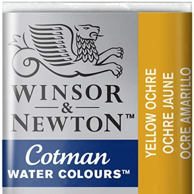 Abbildung von Winsor &amp; Newton 0301744 Cotman Aquarellfarbe mit guter Transparenz, hervorragender Tönungsstärke und guten Maleigenschaften, Wasserfarbe im 1/2 Napf Gelber Ocker