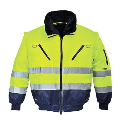 Abbildung von Portwest Hi Vis Warnschutz 3 in 1 Pilotjacke, Größe: M, Farbe: Gelb/Marine, PJ50YNRM