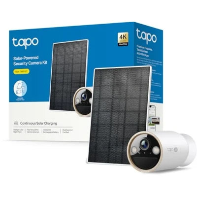 Abbildung von Tapo C460 KIT 4K 8MP Solar Überwachungskamera Aussen Akku, Starlight Farb Nachtsicht, Dual Band WLAN, Magnetfuß, Verschlüsselte microSD Aufzeichnung, KI Erkennung, 10000 mAh Akku