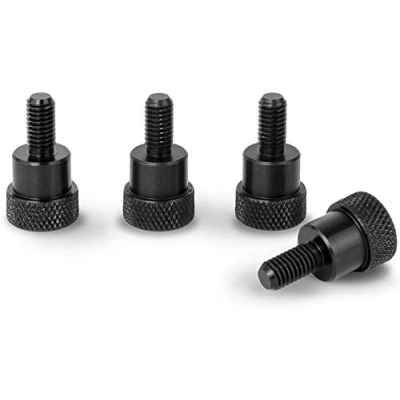 Abbildung von PrecisionGeek Aluminium Ansatzschraube Rändelschrauben M4 x 10mm Schwarz L 20mm (4 Stück)
