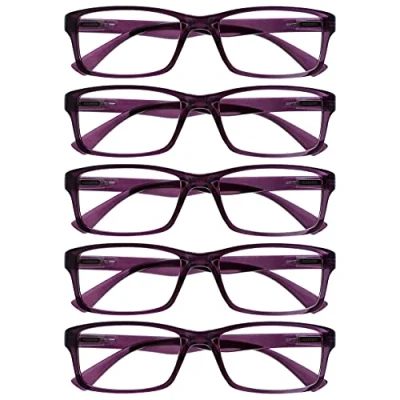 Abbildung von Die Lesebrille Unternehmen Lila Wert 5er Pack Herren Frauen Designer Stil Leser RRRRR92 5 +3,00
