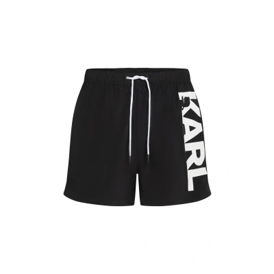 Abbildung von KARL Lagerfeld LOGO Board Badeshorts, Herren, Größe: Large, Black