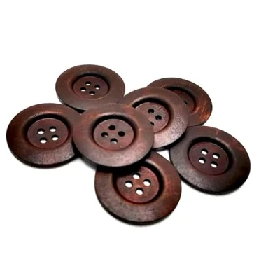 Abbildung von Handarbeit Lieblingsladen 12 große Holzknöpfe Kaffeebraun braun 50mm 4 Loch Mantelknöpfe Bastelknöpfe Knöpfe Holzknopf jackenknöpfe zum annähen nähen basteln