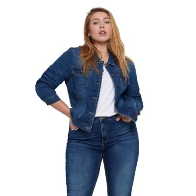 Abbildung von ONLY Carmakoma Damen Carwespa Life Denim Jacket Mbd Noos Jeansjacke, Medium Blue Denim, 50 EU
