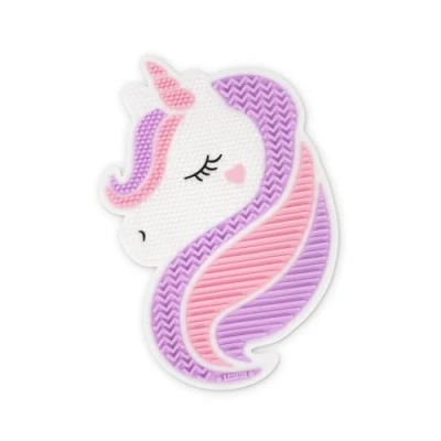 Abbildung von Legami Reinigungsmatte für Make up Pinsel Brush it Off! Pad zum Reinigen von Pinseln, Silikon Kosmetika mit Saugnapf, Einhorn Thema