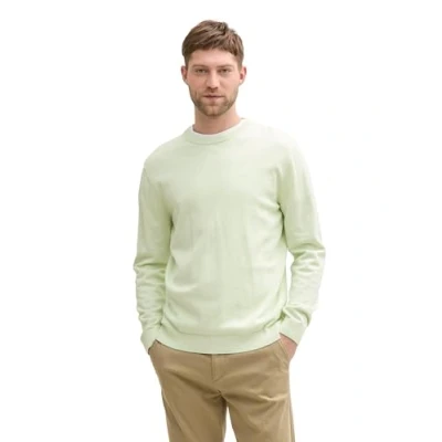Abbildung von TOM TAILOR Herren 1039810 Strickpullover mit Crewneck, 37708 Sweet Lime Light Melange, Medium