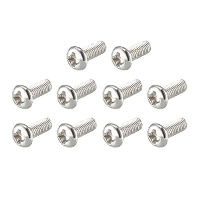 Abbildung von sourcing map 100Stk M3x8mm Edelstahl Kreuzschlitz Runde Flachkopf Maschine Schrauben