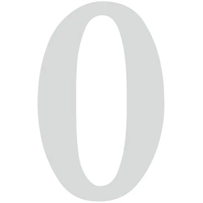 Abbildung von Zahlen Aufkleber Nr. 0 in silber I Höhe 10 cm selbstklebende Haus Nummer, Ziffer zum Aufkleben für Außen, Briefkasten, Tür wetterfest kfz_479_0