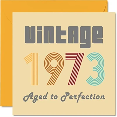Abbildung von Geburtstagskarten zum 51. Geburtstag für Männer und Frauen Vintage 1973 Aged To Perfection 51 Lustig Sie Ihn 145 mm x Glückwunschkarten