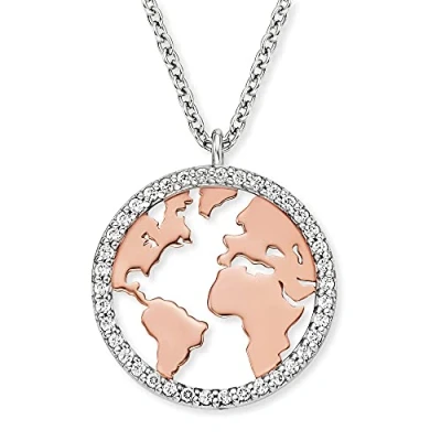 Abbildung von Engelsrufer Damenkette Kette WELT 925ER Silber Zirkonia Halskette, Damen, Größe: One Size, Bicolor
